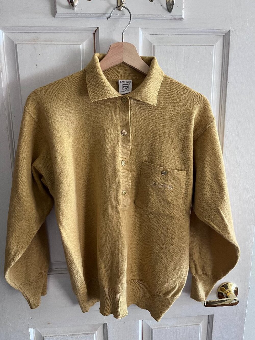 Vintage Tight-knit Wool Collared Sweater